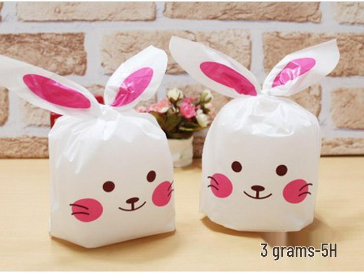 Cartoon Bunny Ears Candy Snack Bag for Kids - Children's Day Gift, Snowflake Crisp Cookies, Small Snacks, Baking Packaging