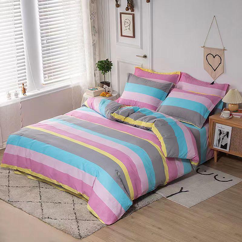 King Size/Queen Size/Twin Size Bed Sheet, Quilt Cover, Pillowcase Three-piece Set/four-piece Set Thick Cotton Bedroom Simple Bedding High Quality