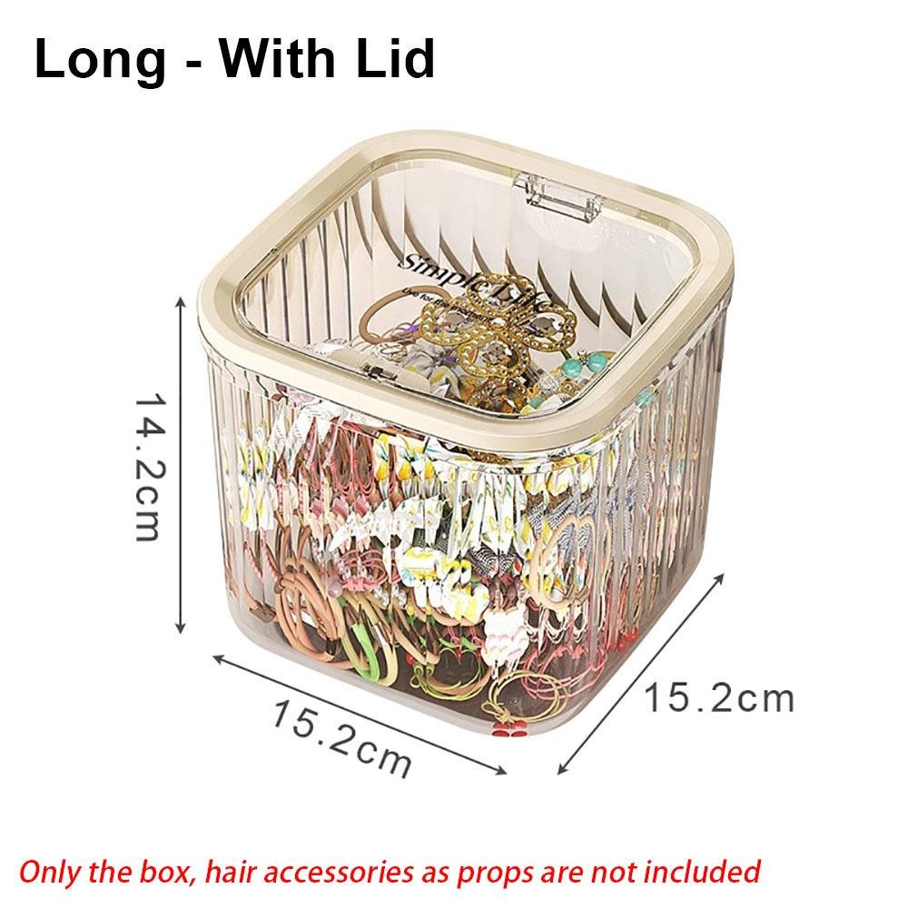 1Pcs Clear Hair Accessories Organizer Small Large Multifunctional Desktop Storage Box Acrylic Pop-up Hair Tie Organizer