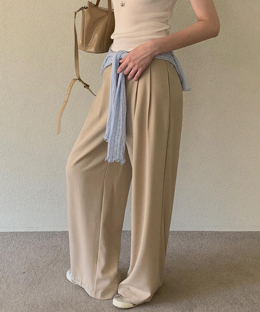 Teuwi Pimme Pintuck Wide Long Slacks