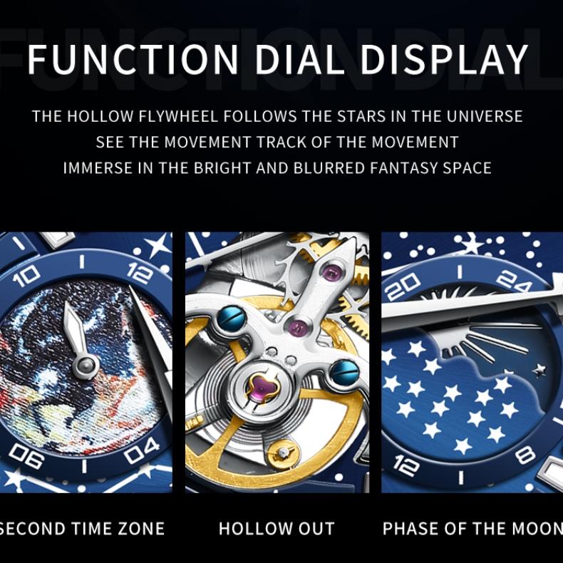 OLEVS Hodinky Módní Vodotěsné Luminous Mechanical Watch Pánské hodinky Pánské hodinky