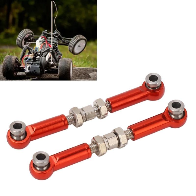 2PCS RC Steering Link Rod Servo Pull Linkage Arm Aluminium Alloy RC Car Parts For MJX 14210 14209 16208 16209 1/14 Red