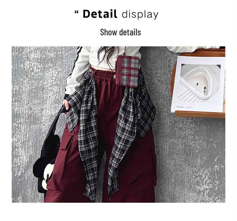 2025 Girls' Spring/Autumn Set: Trendy Sweatshirt & Cargo Pants for Middle School Students