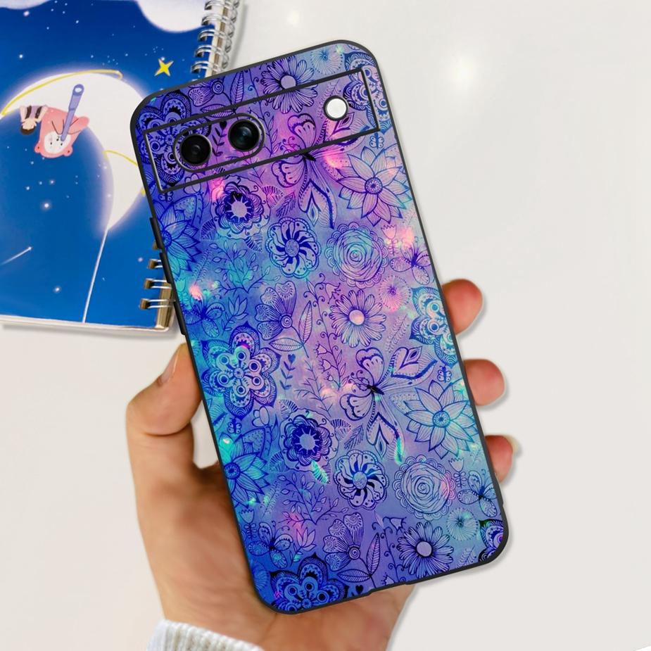 For Google Pixel 8A Case Pixel8 Pro Cute Cat Flower Painted Cover Silicone Phone Case For Google Pixel 8 Pro Pixel8A Soft Fundas