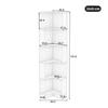 63.5 x 45 x 175cm Corner Bookshelf, Multifunctional, L-Shaped, LED Color-Changing Light Strip, App Control, Five-Tier Storage, Black