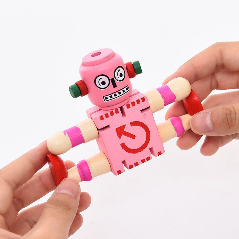 Creative Wooden Deformable Robot Building Blocks - Cute Assembled Toy for Kids, Ideal Birthday Gift
