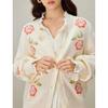INMAN Women's Retro Floral Jacquard Knit Cardigan
