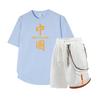 Men's Short Sleeved Set Summer Short Sleeved Slim Fit Upper Garment Men's Two-piece Set