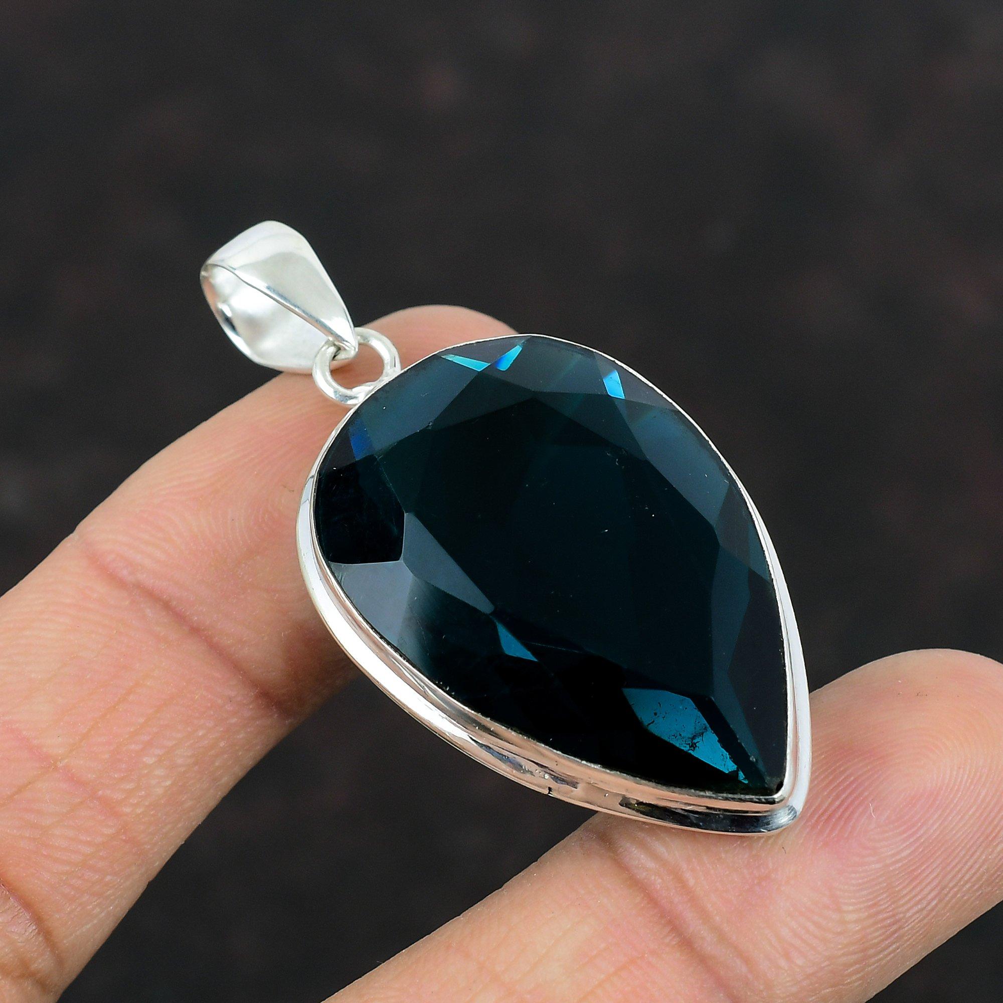 

Ограненный кулон с индиколитом, кулон ручной работы, оригинальные ювелирные изделия из драгоценных камней, подвеска из стерлингового серебра 925 пробы, красивые ювелирные изделия с индиколитом, подарки для мамы