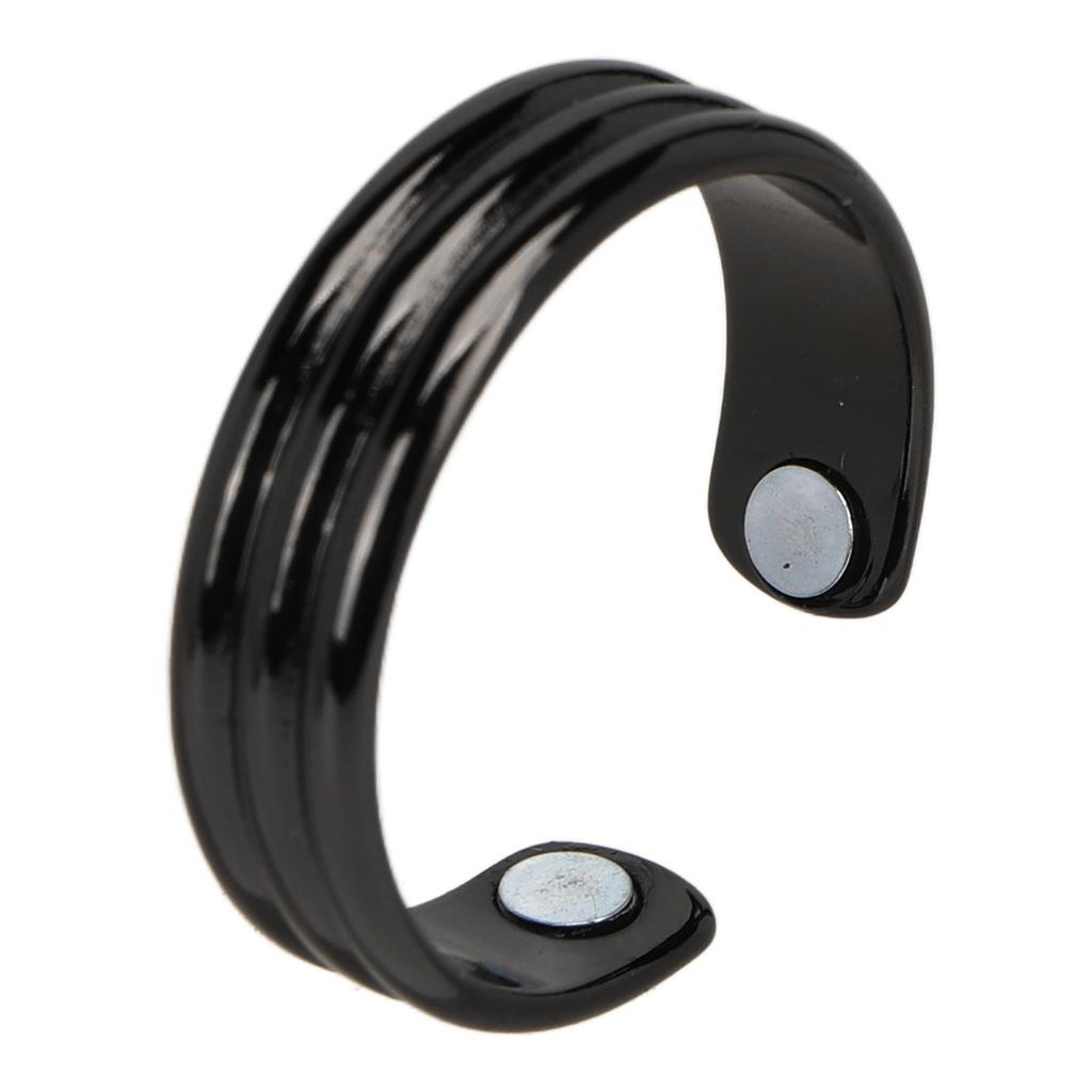 Men Women Adjustable Magnetic Ring Black Metal Stylish Fatigue Joint Soreness Relief Ring Jewlery Accessory