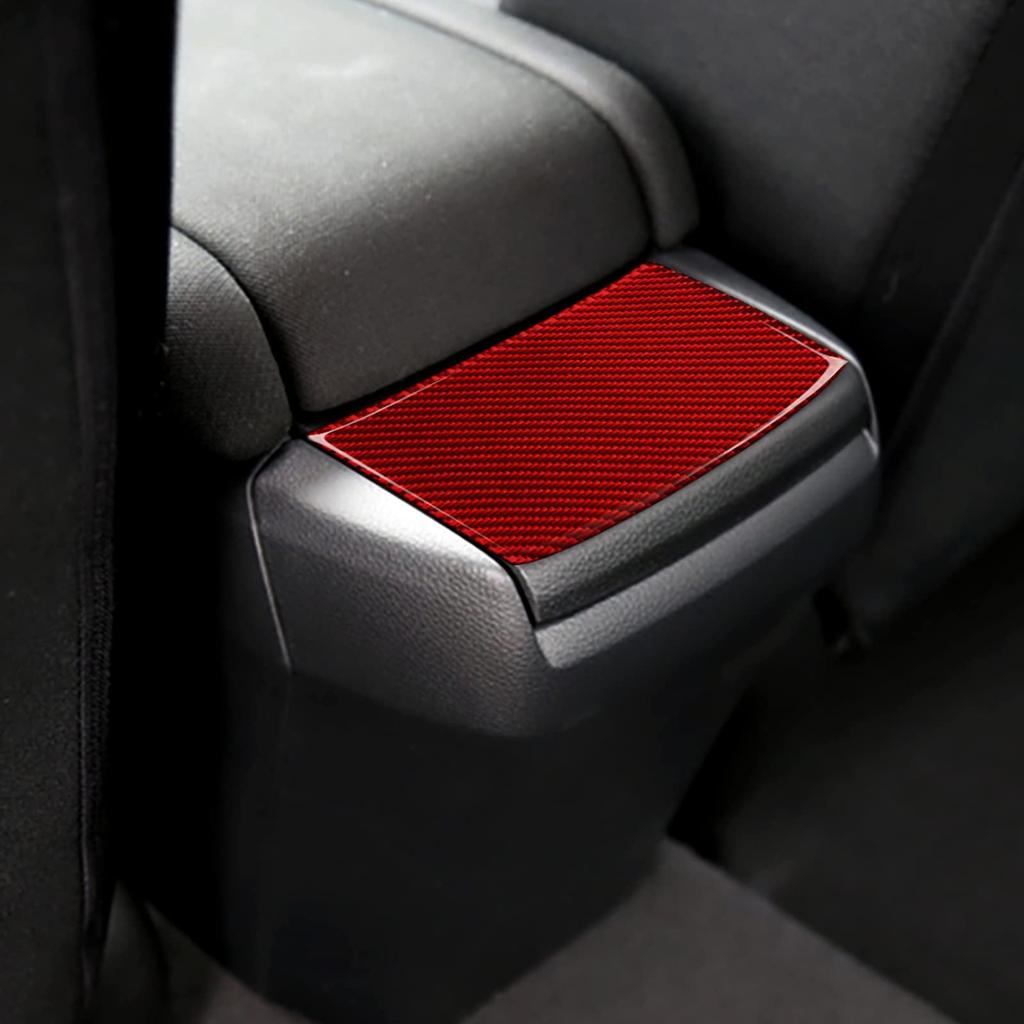 Rear Console Storage Box for 10th Generation Rear Seat Storage Box Carbon Fiber Style Decorative Applicable To Honda Civic 2016 2017 2018 2019 2020