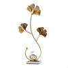 Leaves Statue Crystal Ball Decorative Leaf Shaped Figurine Nordic Desktop Ornament Metal
