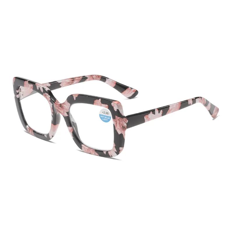 Retro Oversized Reading Glasses Women Blue Light Blocking Spring Hinge HD Eyewear Diopter +1 to +4