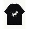 Cute Unicorn Print White T Shirt For Women Casual Summer Top With Cartoon Animal Design And Text Graphic Tee For Everyday Wear