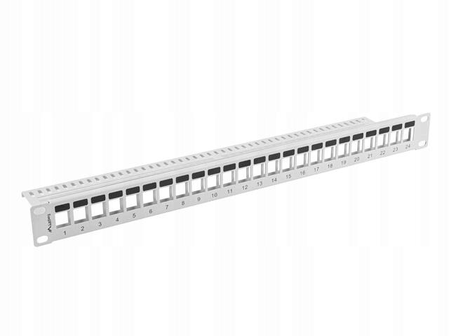 Patch panel pusty Lanberg PPKS-1024-S 24 port 1U 19" do modułów keystone szary