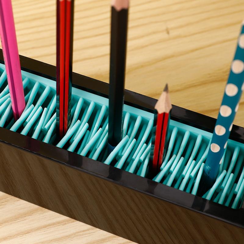 Makeup Brush Holder Organizer Silicone Ventilate Air Drying Rack Horizontal Box Full Size Eyeliner Paint Pen Upright Container