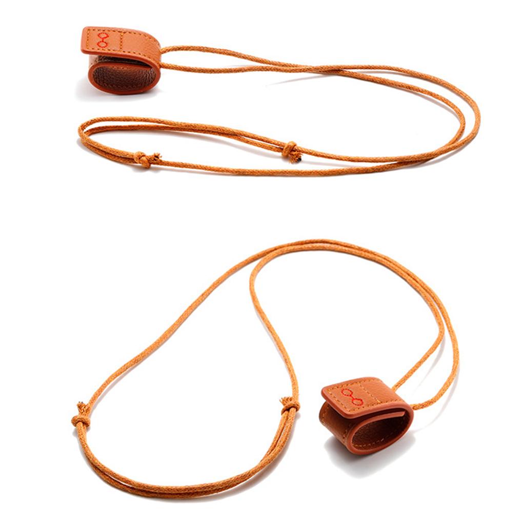 Slank PU-skinn brillesnor med oppbevaringspose for solbriller lesebriller lett reisetilbehør