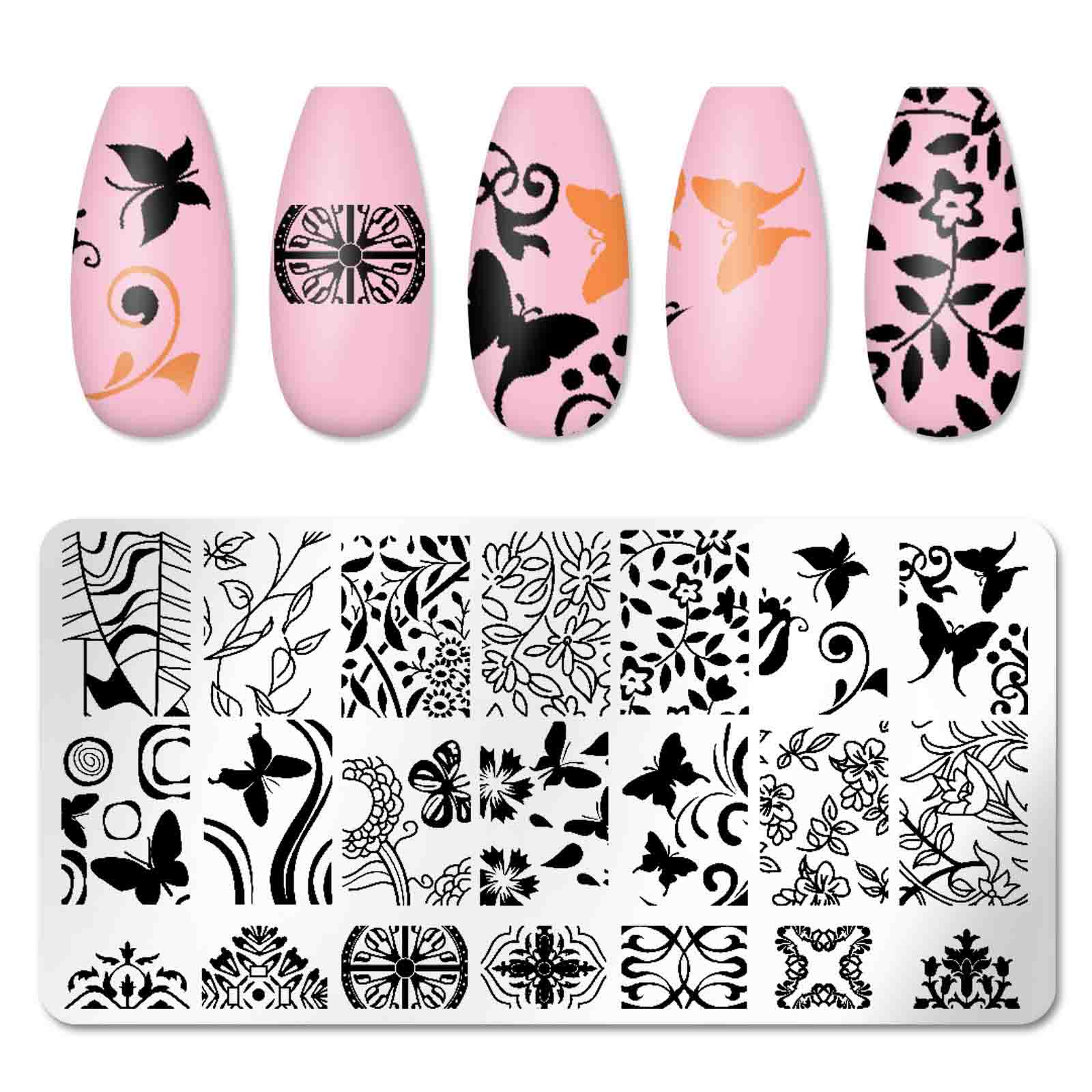 

Кружева Stamper Nails Art Stamp Штамповка Шаблон для ногтей Цветы Изображение Пластина для принтера