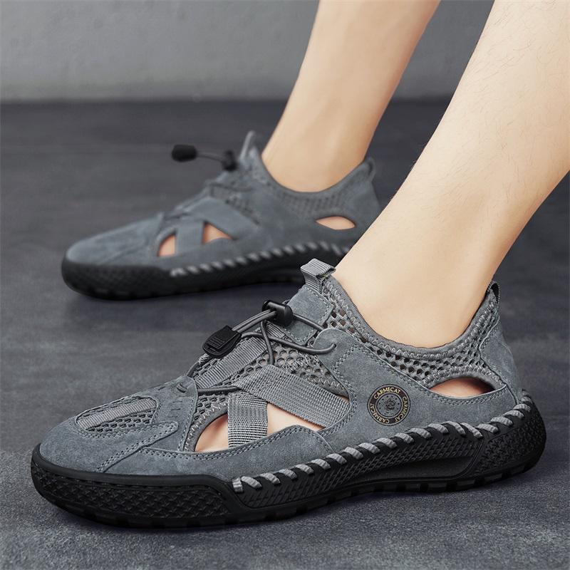 Mode Heiße Sommer Herren Sandalen Outdoor Mesh Atmungsaktive Sandalen Weiche Herren Sandalen Hausschuhe Handgefertigte Sandalen Römische Outdoor Pantoletten