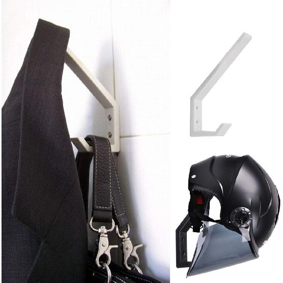 2PCS Helmet Holders Plastic Hanging Hooks Wall Mounted Hangers Hat Glove Bag Shoe Clothes Rack-Black