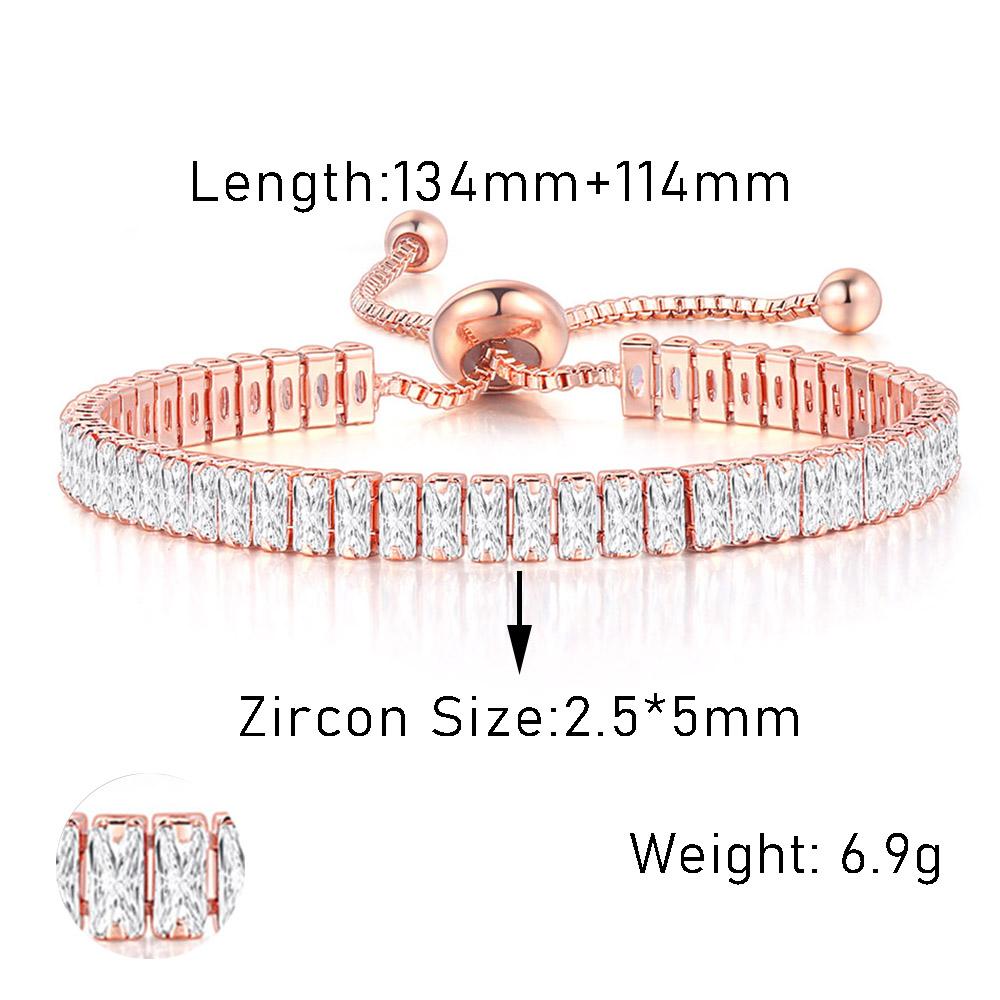 Adjustable Various Size Tennis Bracelet For Women Geometric Clear Zircon Wedding Party Jewellry Items DZH007