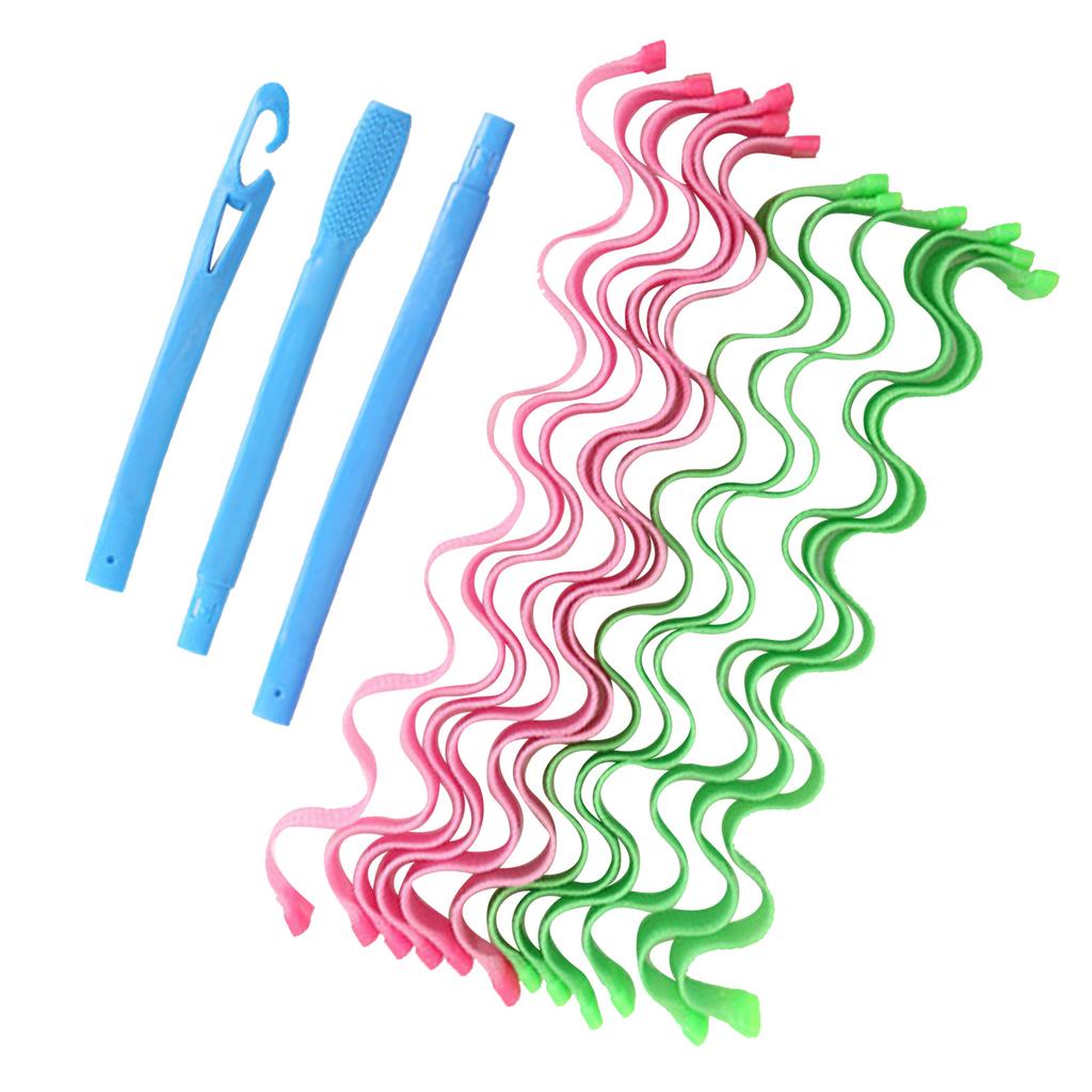 Spiral Curls Styling Kit DIY Plastic Hair Spiral Curl Styling Roller for Women Girls Extra Long Hair45cm 17.7in (12pcs)