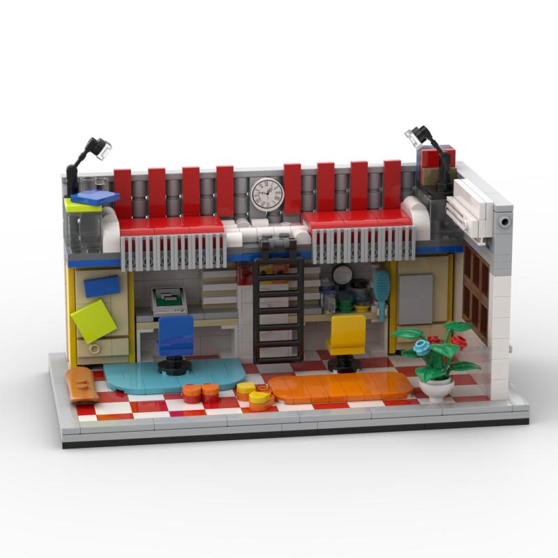 MOC City House Room Building Blocks Classroom Bedroom Kitchen Bricks Toys Kids Gift
