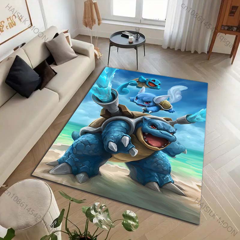 1PC Japanese Pokémon Squirtle Print Carpet for Living Room Bedroom Kid's Room Home Decor Area Rug Sofa Cloakroom Play Mat