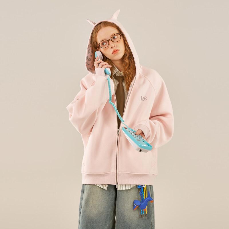 BEETLE TOWN Women s Printed Color-Block Zip Hoodie 2XL