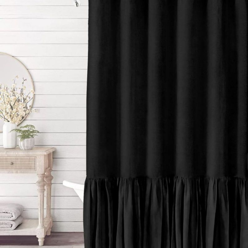 Leinen Verdunklungsvorhänge Duschvorhang mit Haken