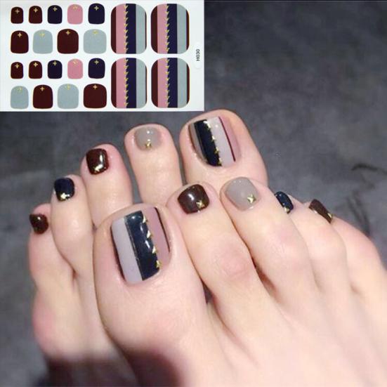 Heart Moon Smile Waterproof Toe Nail Sticker Full Cover Decal Adhesive Wrap