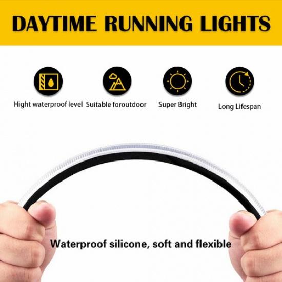 2X LED Strip Headlight DRL Daytime Running Lights Sequential Signal Lamps 23.5Cm