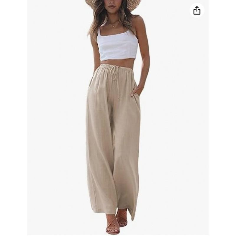 JKASHDK Women's Fashion Casual Solid Color Print High Waist Trousers Pants & Capris