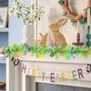2M Easter Colorful Strips Hanging Garland Ornament DIY Wreath Crafts Spring Easter Home Decoration Kids Party Gift Rabbit Decor