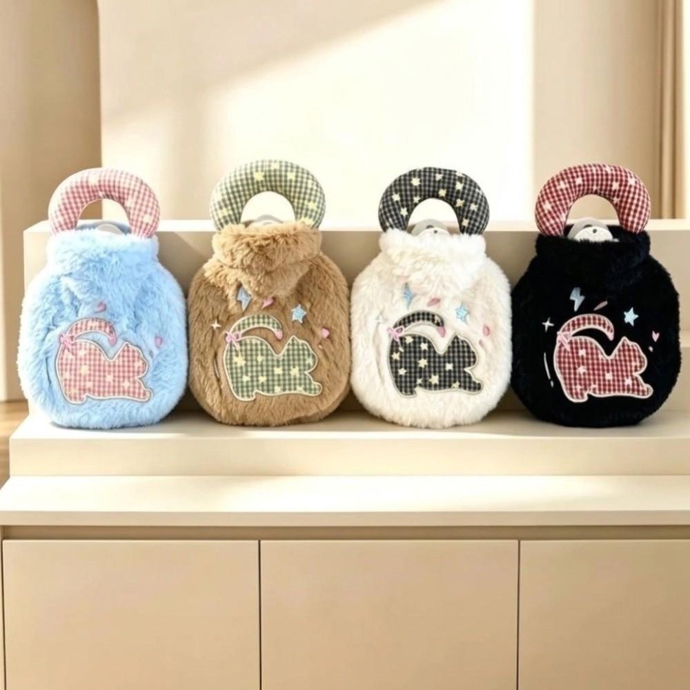 Plush Warm Water Bag Handheld Hot Water Bag Cute Water-filling Bottle Belly Warmer
