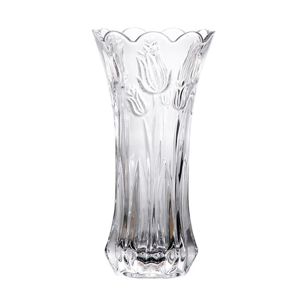 Indoor Clear Glass Flower Vase Large Size Glass Thickening Flower Vase for Bookshelf Dry Flowers