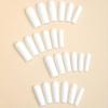 24pcs Extra Long White Press-On Square Nails with Nail Art Stickers - European and American Style
