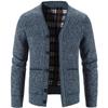 Cárdigan de Punto para Hombre Otoño Invierno Abrigo Suéter Ropa de Hombre Marrón Azul Marca de Lujo Botón Forro Polar Chaquetas de Punto para Hombre