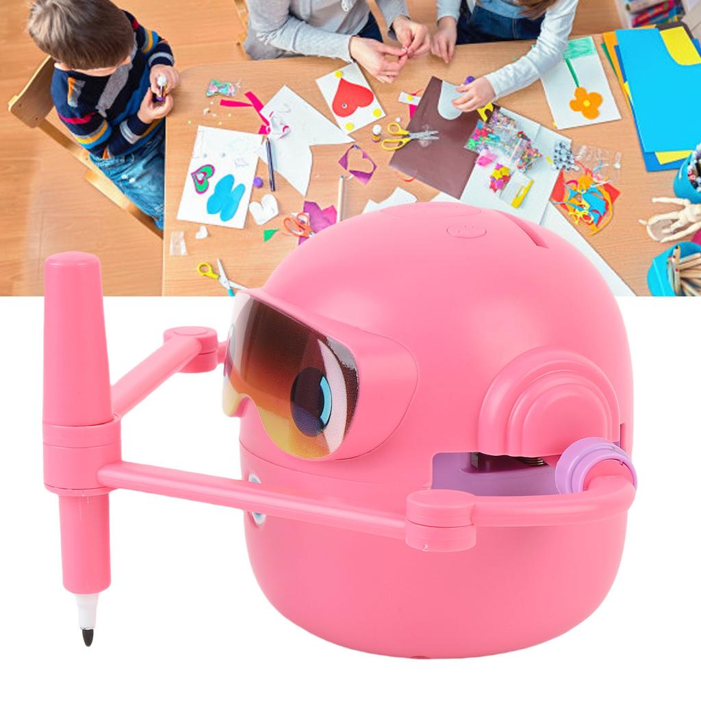 Kids Drawing Robot Interactive Educational Auto Drawing Robot with 100 Cards 12 Color Pens for Boys Girls Preschool Lrning