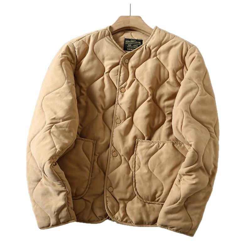 Men's Retro Casual Cotton-Padded Peach Velvet Winter Jacket
