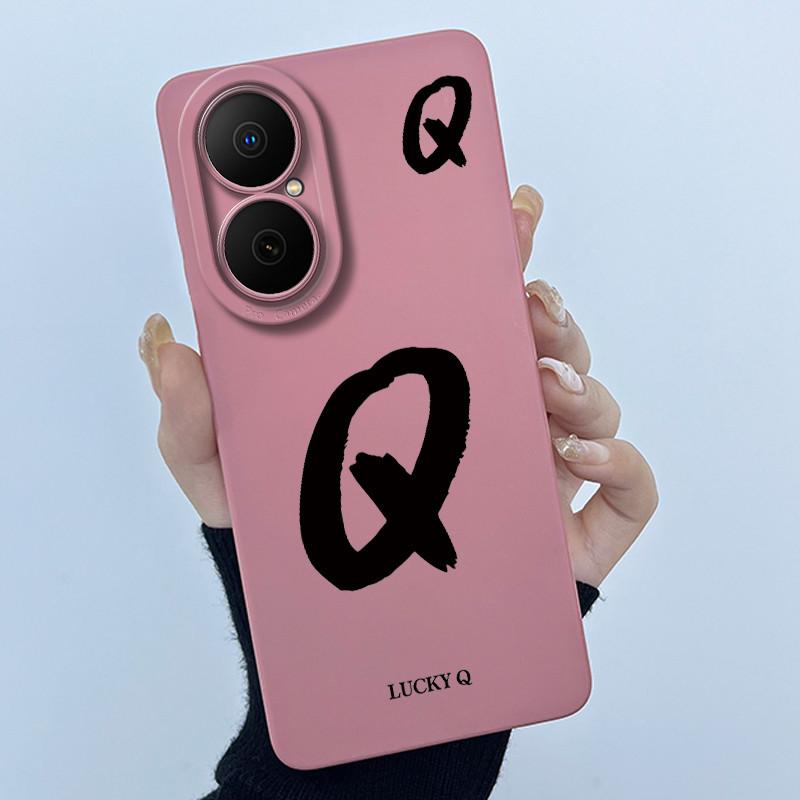 For Huawei Nova Y73 4G Lucky Initial Letter Phone Case For Huawei Nova Y73 NovaY73 4G Soft Silicone Back Cover Shockproof Bumper