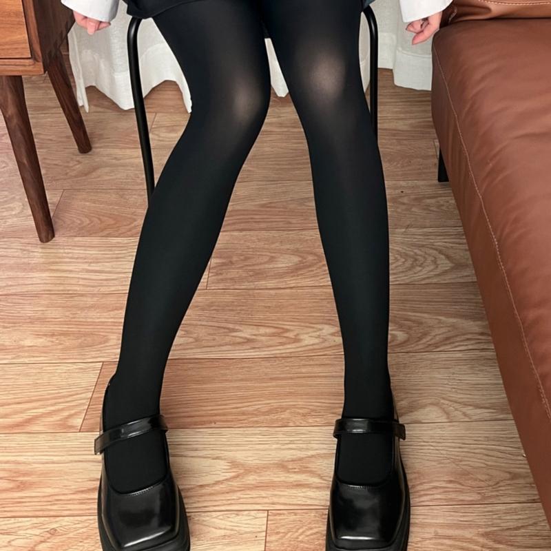 Run Resistant Solid Colored Semi Opaque Footed Tights High Waist Pantyhose Control Top Tights Halloween Cosplay Costume
