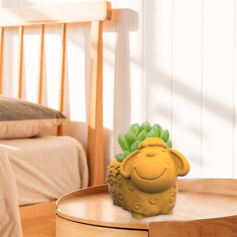 Succulents Flower Pot Resin Silicone Mold Suitable for Diy Garden Concrete Flower Pot Candle Holder Crafts Home Decor