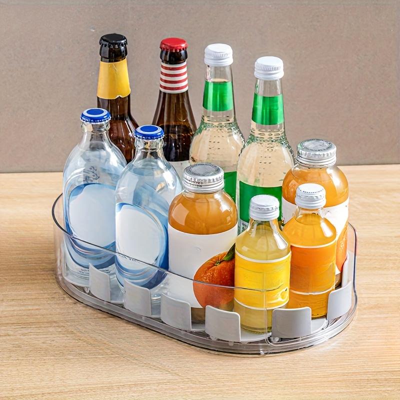 Beer Beverage Storage Tray 360 Rotating Removable Organizer Beer Holder Turntable Organization For Fridge Cosmetics Storage