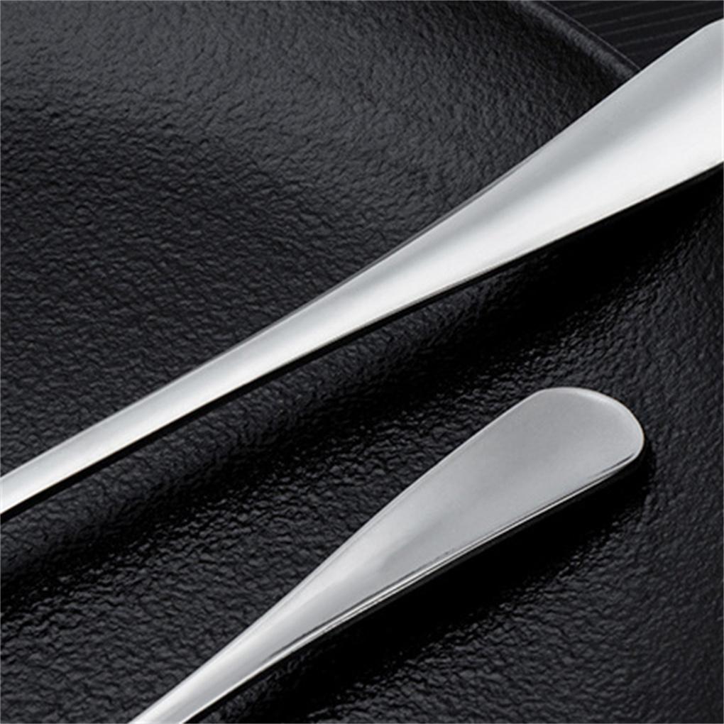 Round Spoons with Long Handle Stainless Steel Coffee Tea Ice Cream Flatware Portable Teaspoon Accessory for Household