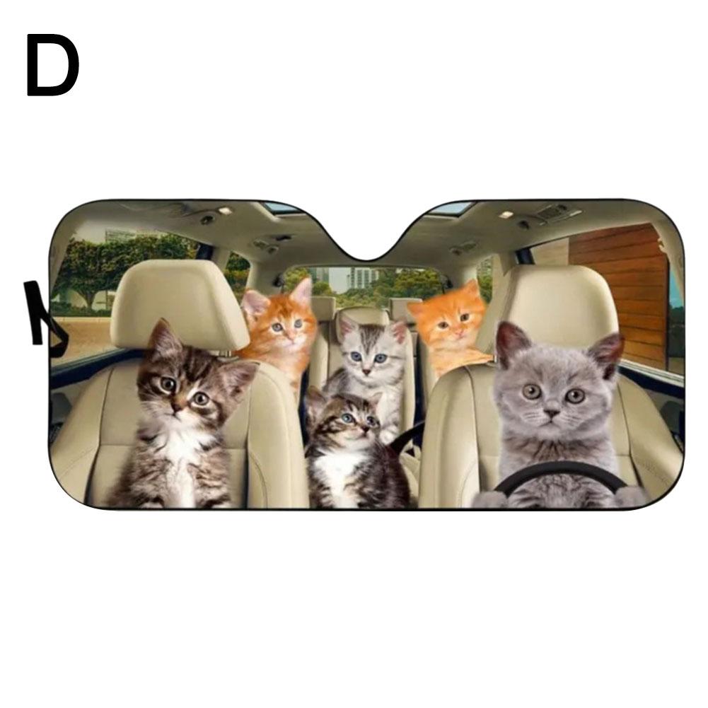 Car Sun Shade Windshield Bengal Cat Driver, Shocked Funny Cat Car Front Window Sunshades Cover, Keep Vehicle Cool UV