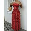2026 Summer Off Shoulder Polka Dot Dress New Sexy Elegant Strapless Waist-cinching Slim Fit A-line Party Evening Dress Sweet Pleat Fashion Clothing
