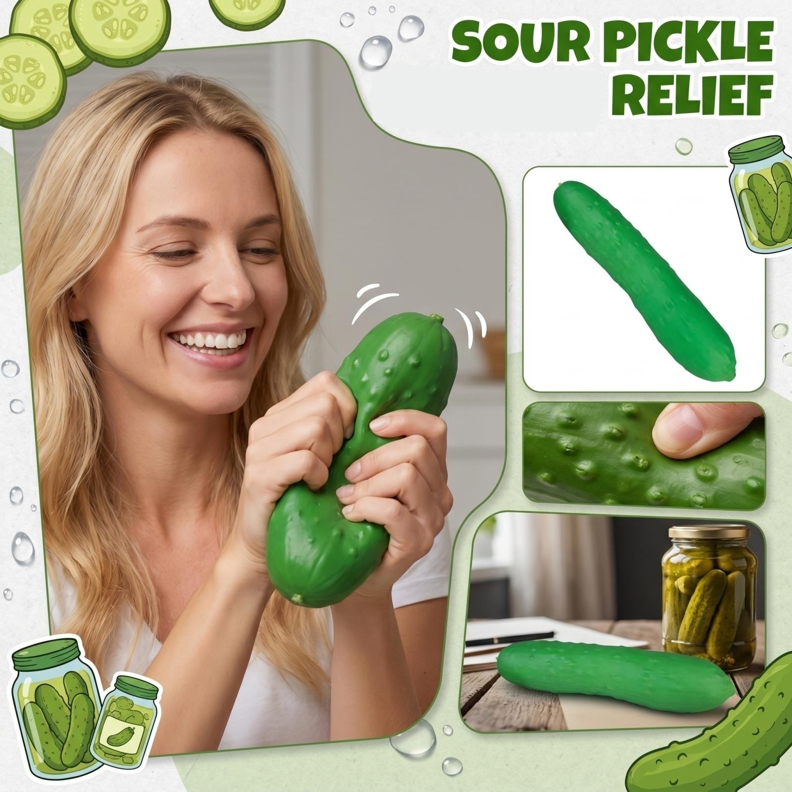 Stress Relief Squeeze Toy Pickle Shape Soft Durable Material Sensory Fidget Toy for Anxiety and Focus One Size