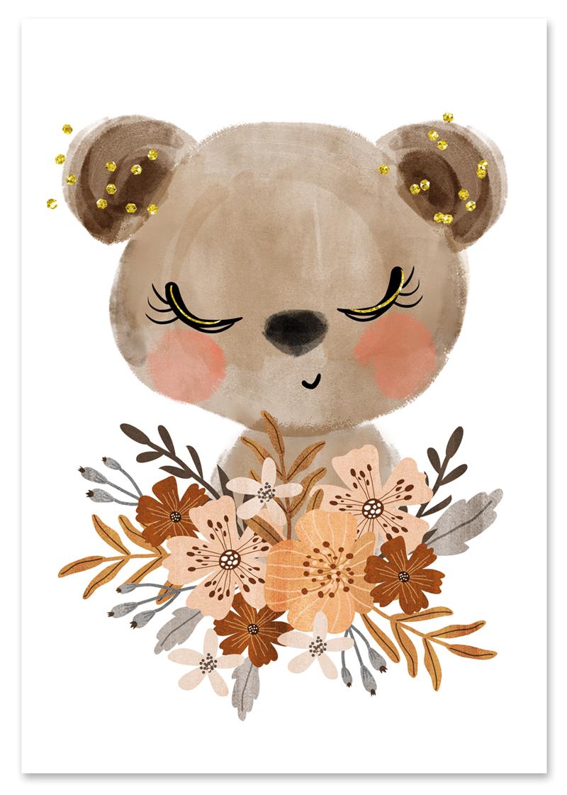 

Плакат ілюстрація дитячого ведмедика, плюшевий ведмедик плакат з ведмедиком 30x40 cm