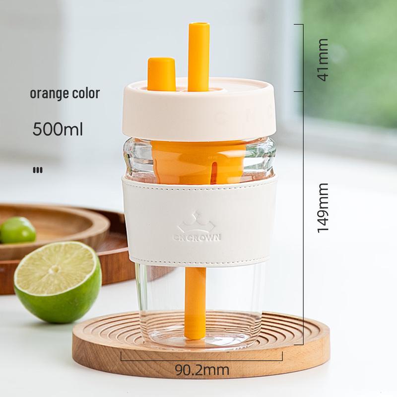 CNCrown Yuanya Series Single-Layer Glass Straw Cup